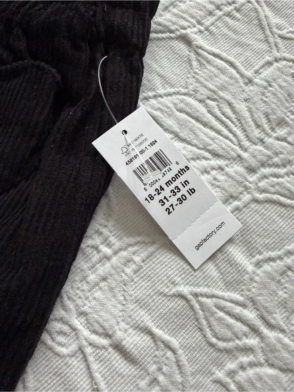 GAP baby girl 18-24m new Black Corduroy Skirt with Heart Pockets